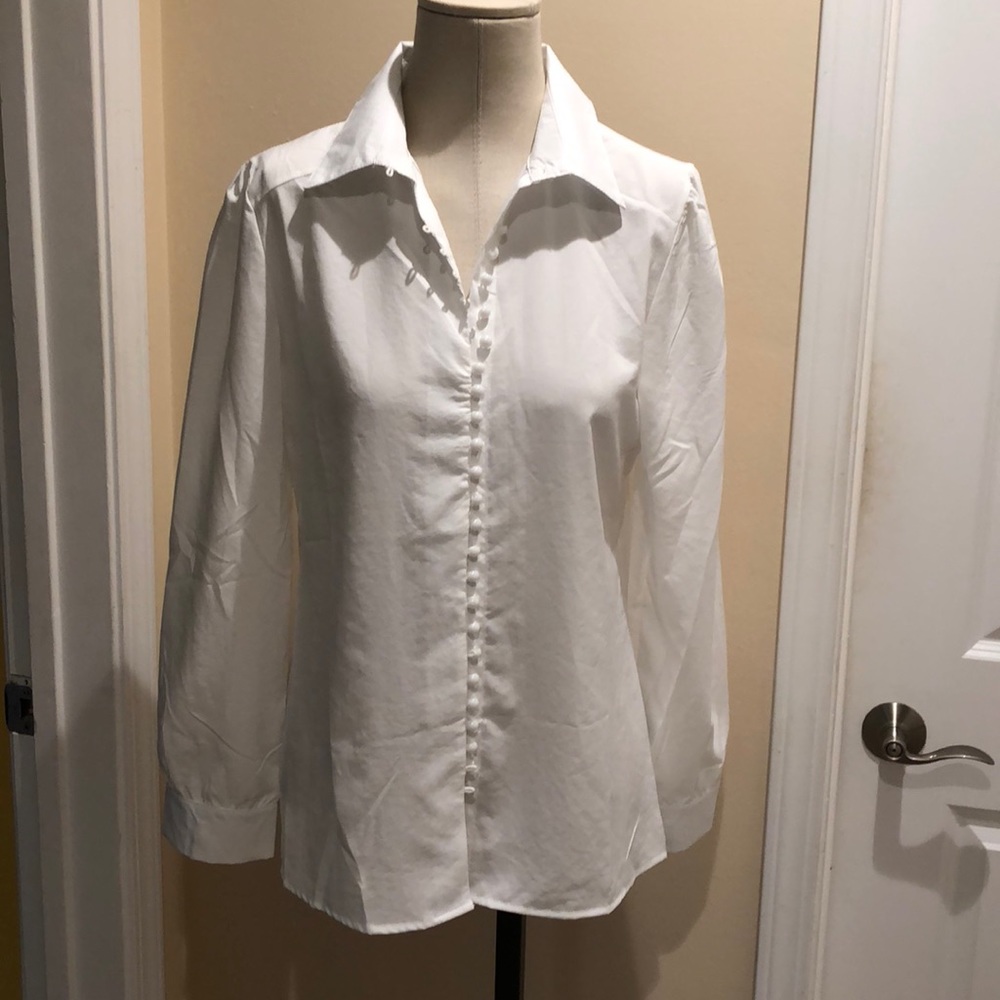 White button down blouse